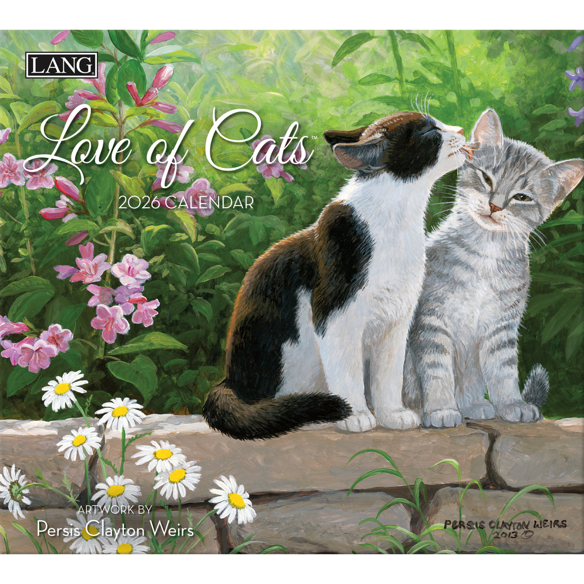 LANG Love Of Cats 2024 Wandkalender – Mit Katzenbildern, Leinenprägung, Inkl. Desktop-Hintergrund