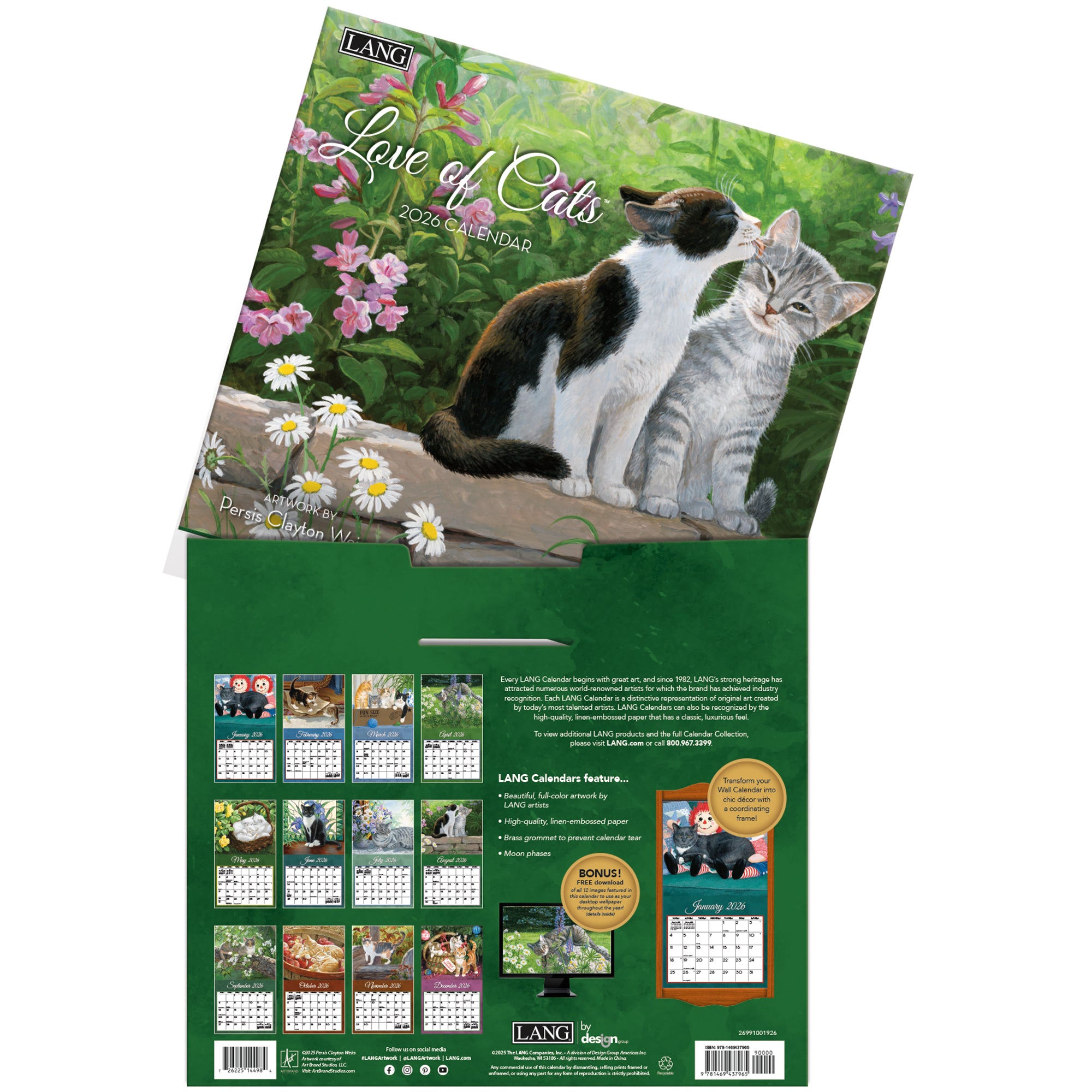 2026 Wall Calendar,Cat Calendar 2026,So Tired Cat Monthly Wall Calendar