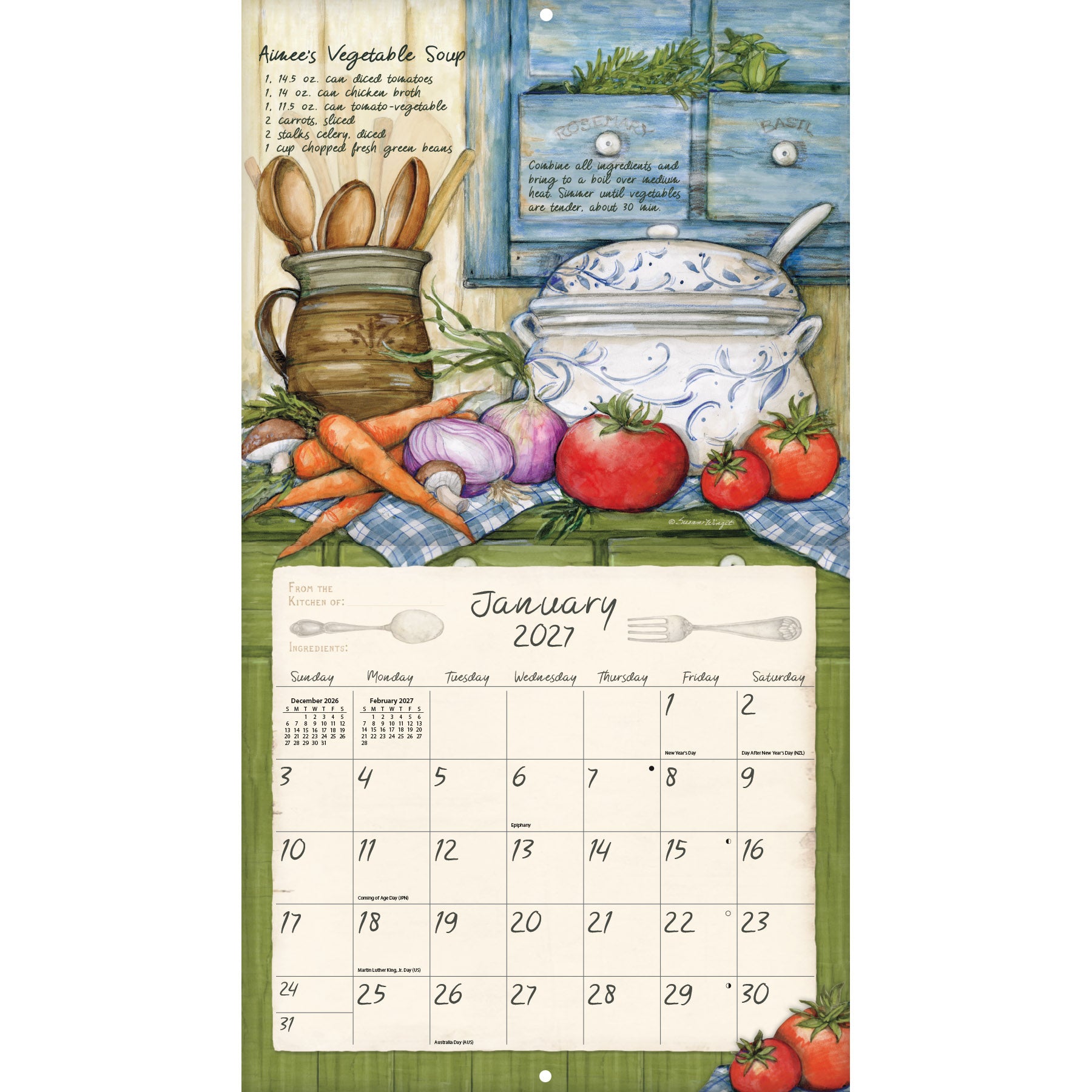 2027 Lang Calendar - American Kitchen – Lang Calendars Canada